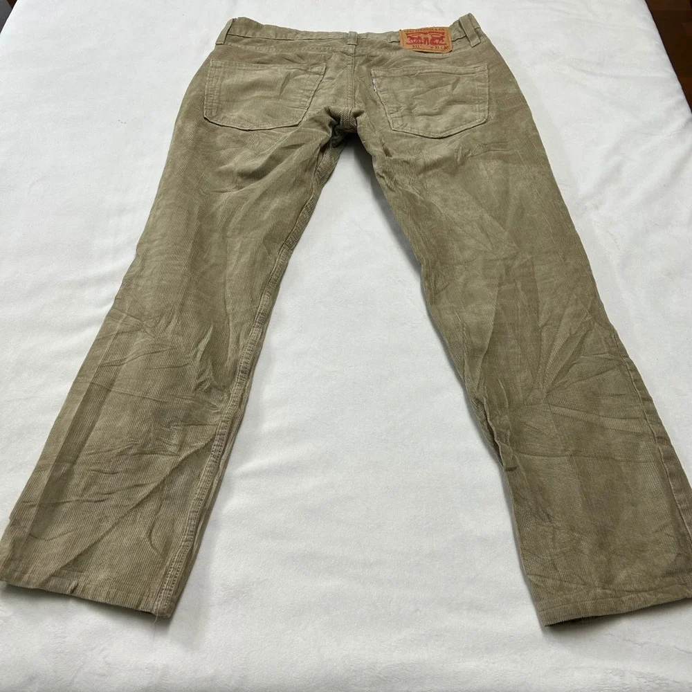 Levis 511 Slim Fit Corduroy Pants Mens 31x30 Tan Khaki Stretch